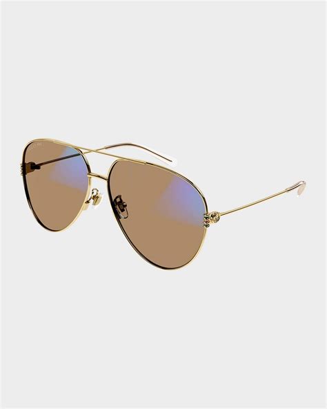 Gucci Polarized Metal Aviator Sunglasses 